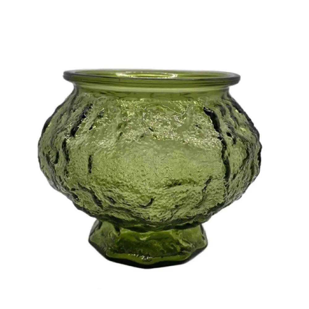 Vintage 1970’s E.O. Brody Co. Green Glass Candy Dish